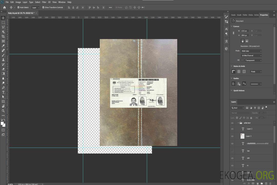 Certificat d'identification temporaire de Malaisie 2016 photolook template